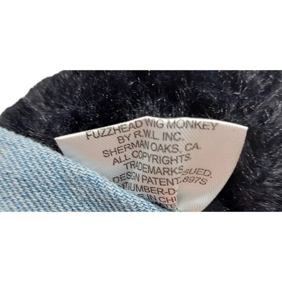 I Love NY Fuzzhead wig Monkey Chimp red white black Plush Stuffed Animal RWL Inc - Picture 9 of 9